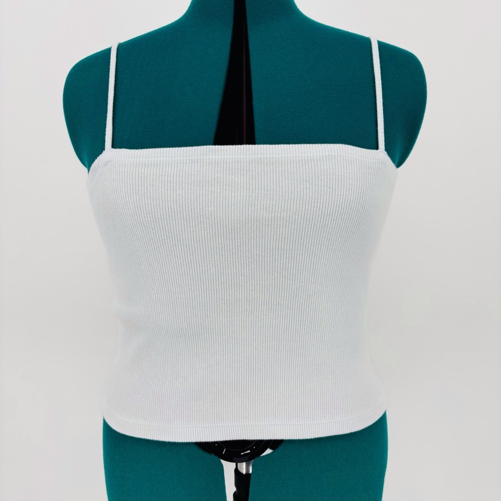 aerie NWOT Pale Blue Ribbed Cropped Camisole Style Tank Top, XL